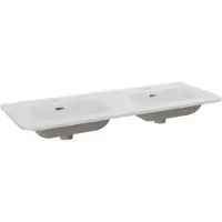 Storke Kera Soft dubbele wastafel mat witte porselein 120 x 46 cm