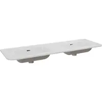 Storke Kera Soft dubbele wastafel Glanzend Witte porselein 140 x 46 cm