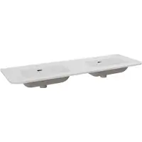 Storke Kera Soft dubbele wastafel mat witte porselein 140 x 46 cm