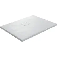 Linie Rumba douchebak 100 x 80 cm acryl mat wit leisteenstructuur