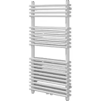 VIPERA Alegria dubbele handdoekradiator 50 x 100 cm centrale verwarming mat wit zij- en middenaansluiting 929W