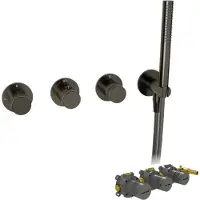 Blaufoss Pavilion inbouw thermostaat Brushed GunMetal incl. inbouwelement