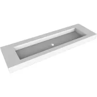 Balmani Modus enkele wastafel voor 2 kraangaten matte Solid Surface 180 x 55 cm