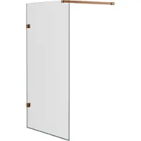 Luca Varess Solid badwand 95 cm helder glas geborsteld Rosegold profiel