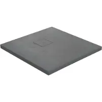 Linie Rumba douchebak 80 x 80 cm acryl donkergrijs leisteenstructuur