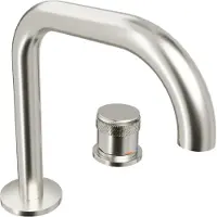 Blaufoss Pavilion Flat 2-gats wastafelkraan Brushed CoolMetal