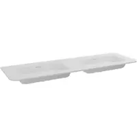 Storke Mata Soft dubbele wastafel mat witte solid surface 140 x 46 cm