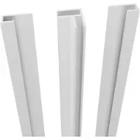 Linie set hoekprofiel + zijprofielen voor douchewandbekleding 210 cm mat wit