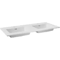 Storke Kera dubbele wastafel mat witte porselein 120 x 52 cm, exclusief crepine