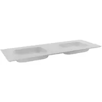 Balmani Eclips dubbele wastafel mat witte Solid Surface 150 x 55 cm