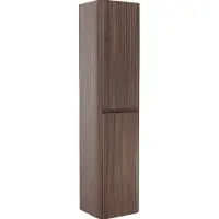 Storke Soft zwevende badkamerkast 40 x 35 x 170 cm notenhout vert. sym. Groef