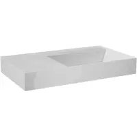 Balmani Argila asymmetrisch rechtse wastafel composietmarmer Glanzend Wit 80 x 46 cm