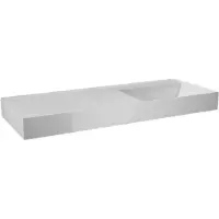 Balmani Argila asymmetrisch rechtse wastafel composietmarmer Hoogglans Wit 120 x 46 cm