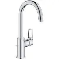 GROHE wastafelmengkraan, serie BauLoop, maat L, uitloop 140 mm, chroom, 1 stuk.