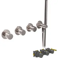 Blaufoss Pavilion inbouw thermostaat Brushed Coolmetal incl. inbouwelement
