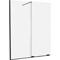 Balmani Move Slide inloopdouche met beweegbare wand 160 x 200 cm helder glas met coating, mat zwart profiel