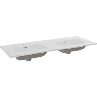 Balmani Nostra dubbele wastafel porselein mat wit 120 x 46 cm