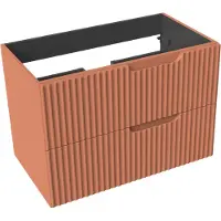 Linie Ribbo zwevende wastafelonderkast 80 x 46 cm cotto 2 lades