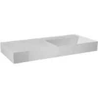 Balmani Argila asymmetrisch rechtse wastafel composietmarmer Glanzend Wit 100 x 46 cm