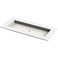 Balmani Tablo Stretto enkele wastafel voor 2 kraangaten matte Solid Surface 120 x 55 cm