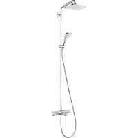 Hansgrohe Croma Select E opbouw regendouche met badthermostaat en 28cm hoofddouche chroom