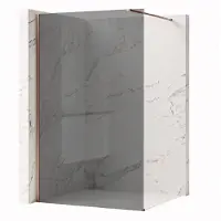 REA Walk-in Douchewand Flexi Grey / Brush Copper 90