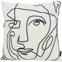 Gek op kussens! Abstract face white outdoor | 45 x 45 cm | kussenhoes | katoen