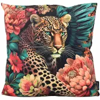 Gek op kussens! Flower leopard #3 | 45 x 45 cm | kussenhoes | katoen/polyester