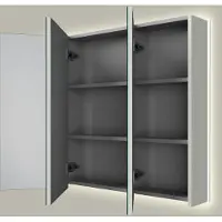 Linie Montro spiegelkast 100 x 75 cm greige met spiegelverlichting