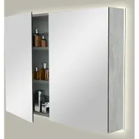 Storke Reflecta spiegelkast 100 x 75 cm beton donkergrijs met spiegelverlichting