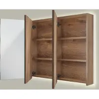 Linie Montro spiegelkast 120 x 75 cm bruine eik met spiegelverlichting
