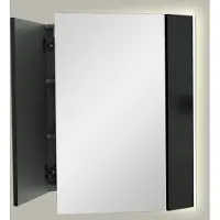 Linie Montro spiegelkast 80 x 75 cm mat zwart met spiegelverlichting