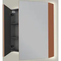 Linie Montro spiegelkast 80 x 75 cm cotto met spiegelverlichting