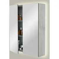 Storke Reflecta spiegelkast 65 x 75 cm beton donkergrijs met spiegelverlichting
