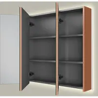 Linie Montro spiegelkast 100 x 75 cm cotto met spiegelverlichting