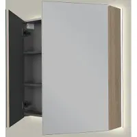 Linie Montro spiegelkast 80 x 75 cm lichte eik met spiegelverlichting