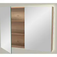Storke Reflecta spiegelkast 95 x 75 cm ruwe eik met spiegelverlichting