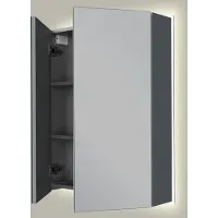 Linie Montro spiegelkast 60 x 75 cm blauw antraciet met spiegelverlichting