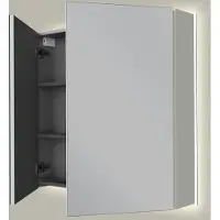 Linie Montro spiegelkast 80 x 75 cm greige met spiegelverlichting