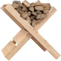 vidaXL Houtblokhouder 47x39,5x48 cm massief grenenhout grijs