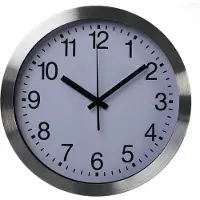 Perel Wandklok, rond, analoog, 30 cm, radiogestuurde tijdsaanduiding (DCF), aluminium, zilver