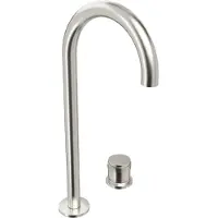 Blaufoss Pavilion Curve verhoogde 2-gats wastafelkraan Brushed Coolmetal