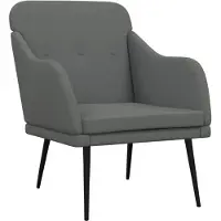 vidaXL Fauteuil 63x76x80 cm stof donkergrijs