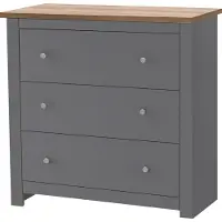 Loft 24 Emerald-Commode - 3-laden - Grijs Eikenlook
