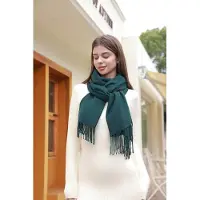 Karma Dames sjaal Winter Herfst – Warme Zachte Omslagdoek Shawl – 70 x 200 cm ,smaragdgroen