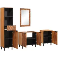 vidaXL Badkamer Sets 4 st Acacia Bruine Winish 38 x 33 x 160 cm
