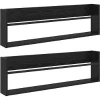 vidaXL Tijdschriftenrek 2 st Zwart Eiken 100 x 12 x 30 cm Bewerkt hout