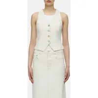 Closed Fitted Denim Waistcoat Shirts & Blouses Ivory Size: XS | Vests Outlet | Dames | Wit