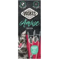 Voskes Liquid Treat kip kattensnack 4 verpakkingen (80 x 15 g)