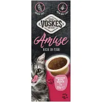 Voskes 4x Kattensnack Mousse Vis in Saus 7x30 gr